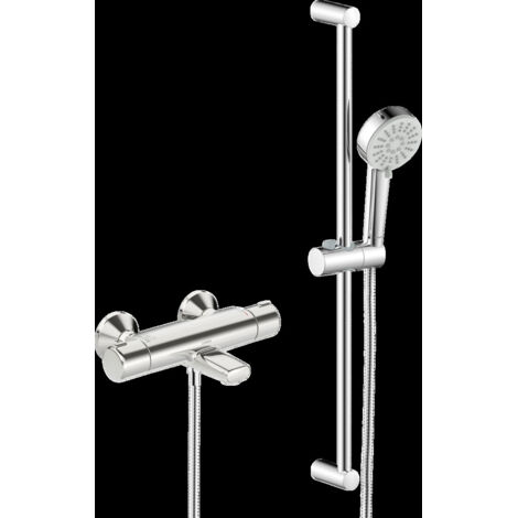 Hansa Basic - Miscelatore termostatico per vasca da bagno, con accessori, cromo 55162131