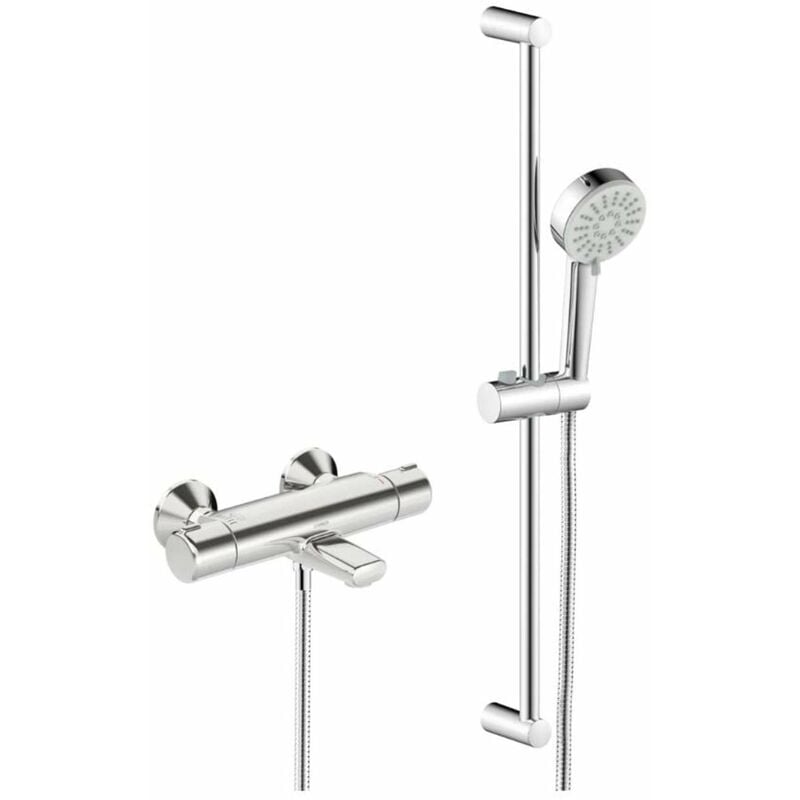 Basic - Colonne de douche avec mitigeur de baignoire thermostatique, 3 jets, chromé 55162131 - Hansa