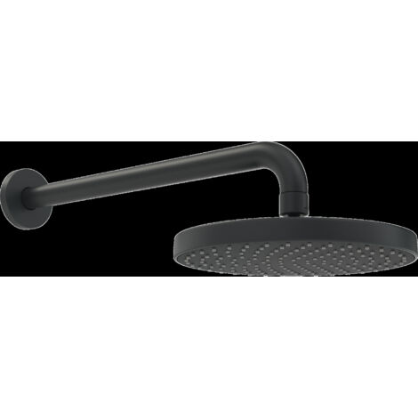 Hansa Basicjet - Douche de tête 20 cm, bras de douche 35 cm, noir mat 4436010033