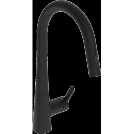 Hansa Designo - Mitigeur d’évier avec douchette extractible, noir mat 5136228333