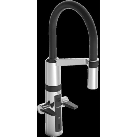 Hansa Fit - Spültisch-Elektronikarmatur Hybrid, berührungslos, schwarz / chrom 65252213