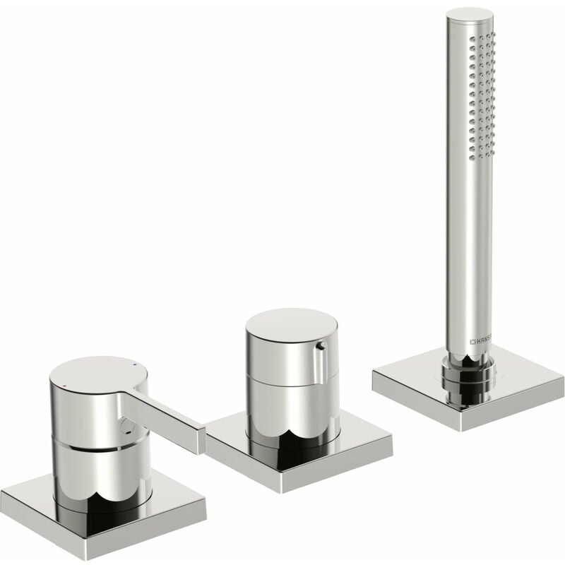 

loft Juego de montaje monomando para todos los juegos de montaje de 3 agujeros 5779, roseta cuadrada, cromado - 57799483 - Hansa