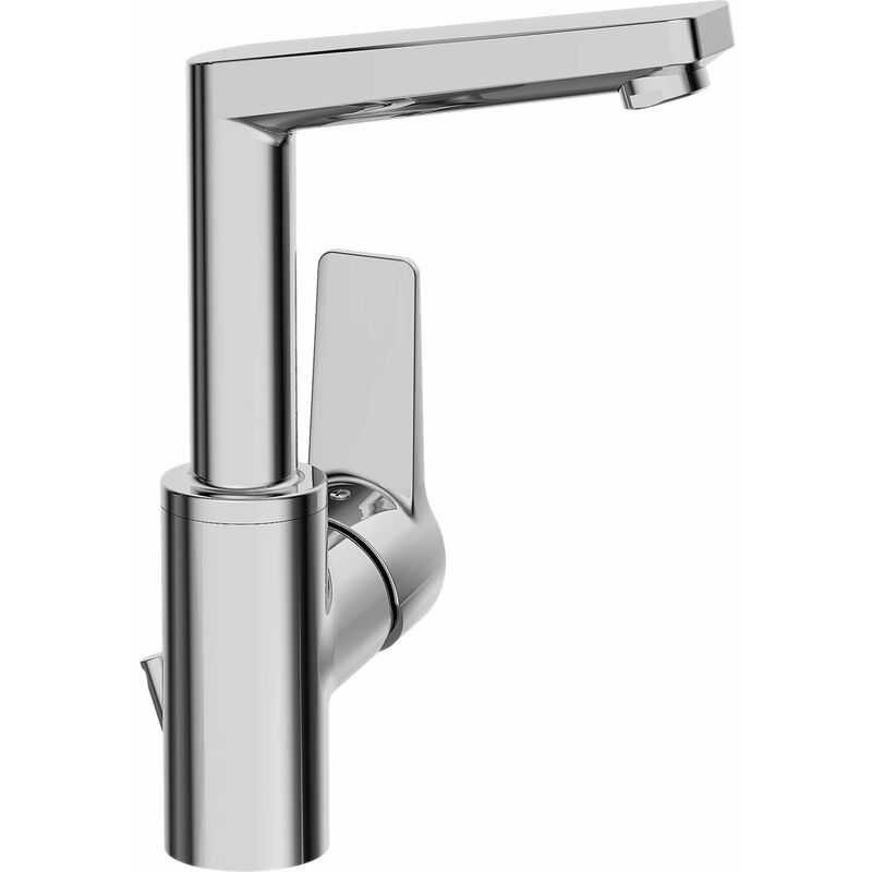 

Hansa Hansatwist, mezclador de lavabo de un orificio, grifo monomando, proyección de 130 mm, con desagüe, cromado - 09542203