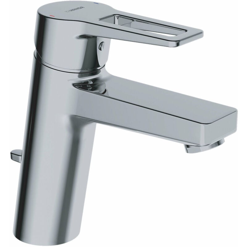 

Hansa Hansatwist, mezclador monomando de lavabo, de un orificio, salida de 123 mm, con desagüe, conexión mediante tubos flexibles de presión,