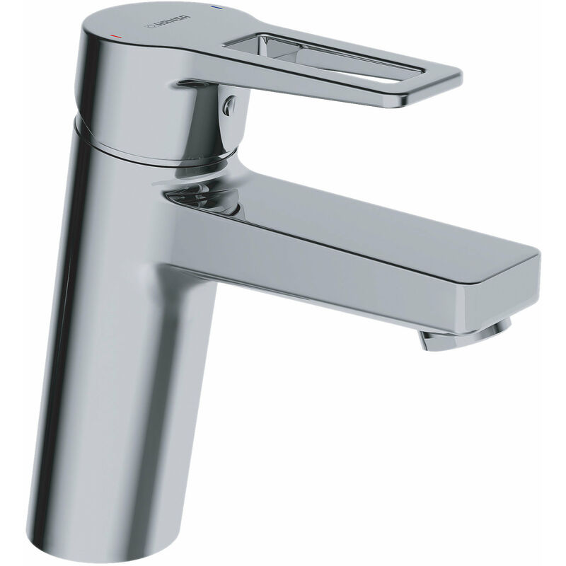 

Hansa Hansatwist, mezclador monomando de lavabo, de un orificio, salida de 123 mm, sin desagüe automático, conexión mediante tubos flexibles de