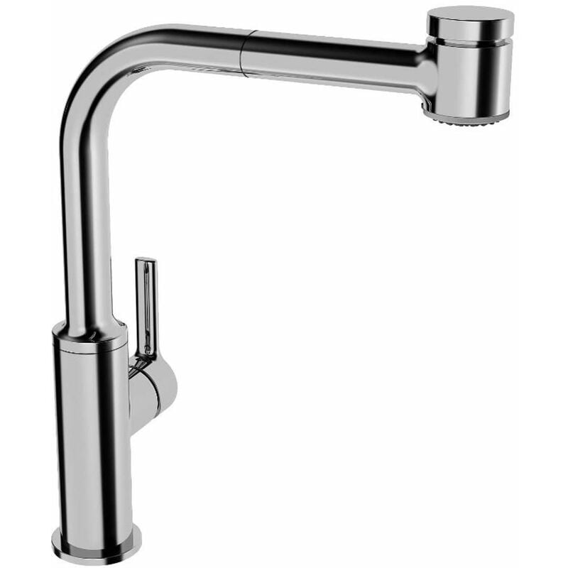 Hansa - Ronda - Mitigeur d'évier avec douchette extractible, chrome 54912283