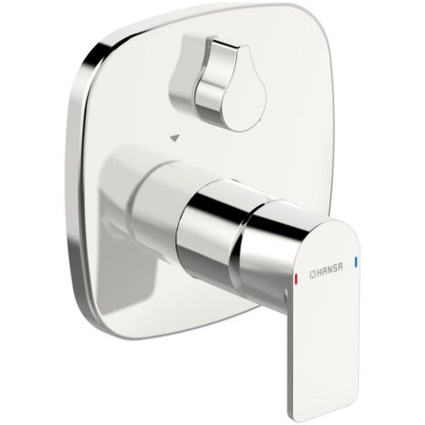 Hansa Stela Einhebelmischer Fertigmontageset für Wanne/Brause 8784 Rosette soft edge mit Sicherungseinrichtung Chrom