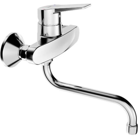 Hansa Twist - Grifo monomando de fregadero de pared, cromo 09692193