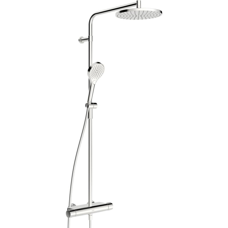 Viva - Set de douche avec thermostat, diamètre 25 cm, 3 jet, chrome 65159201 - Hansa