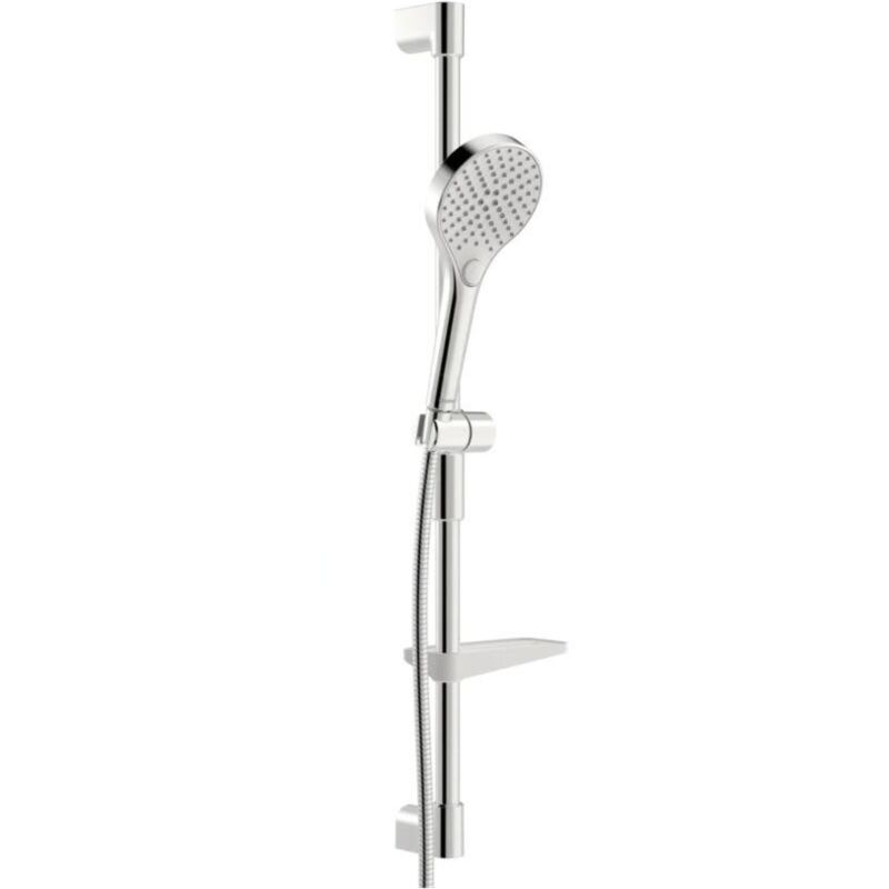 Viva - Set de pommeau de douche, barre et flexible, 3 jets, chrome 44160210 - Hansa