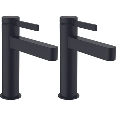 HANSGROHE 110 CoolStart mezclador de lavabo, desagüe Push-Open Finoris negro mate