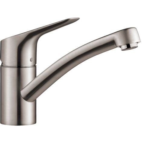 Hansgrohe 13860800 Miscelatore per lavello cucina mysport S con becco orientabile 360 ° acciaio spazzolato