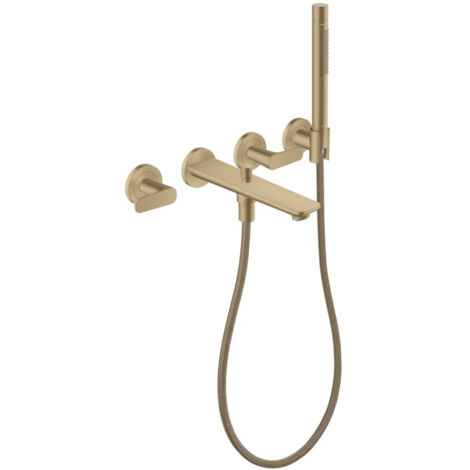 hansgrohe 3-Loch-Wannenarmatur Axor Citterio cub cut, brushed bronze, UP Wandmontage