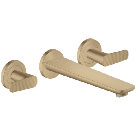 hansgrohe 3-Loch-Wannenarmatur Axor Citterio cub cut, brushed bronze, UP Wandmontage