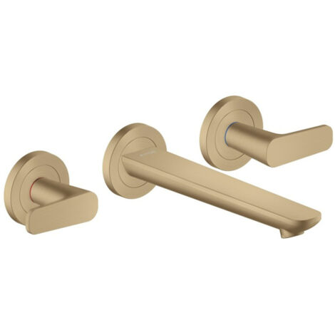 hansgrohe 3-Loch-Waschtischarmatur Axor Citterio C o S, b bron, UP Wandmont., Ausl. 193mm
