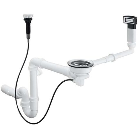 Hansgrohe Ablaufgarnituren - Automatische Ab- und Überlaufgarnitur für Granitspülbecken, verchromt 43937000