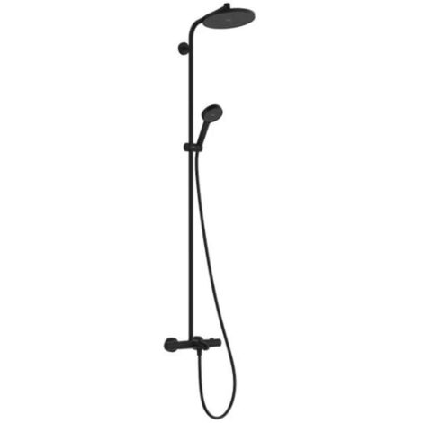 Hansgrohe Activera S - Set doccia con termostato vasca, diametro 24 cm, 2 getti, EcoSmart, nero opaco 28871670