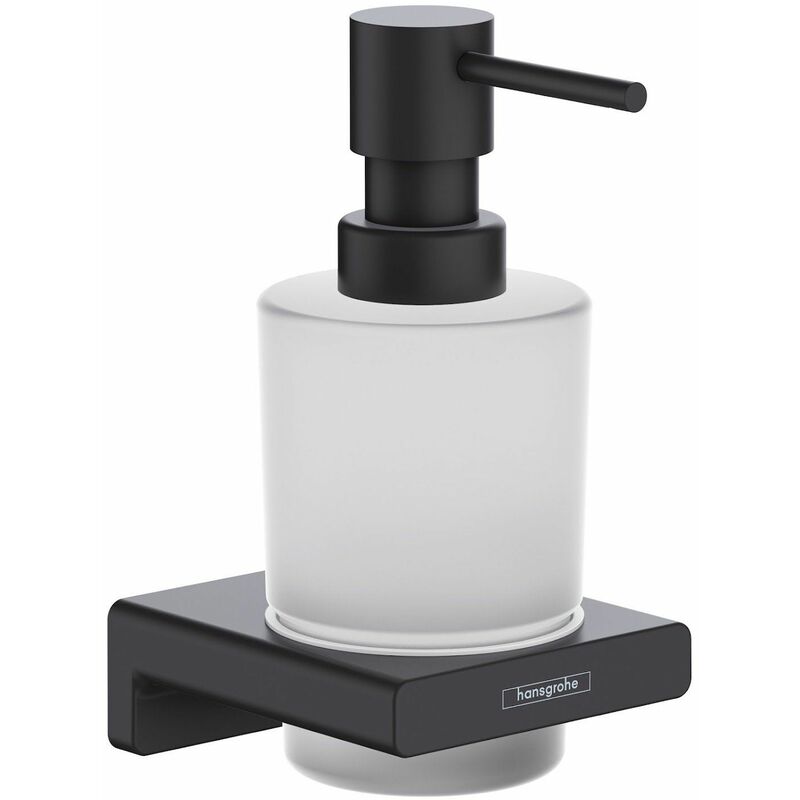 Hansgrohe - AddStoris Bathroom Liquid Soap Dispenser Black Wall Mounted Modern - Black