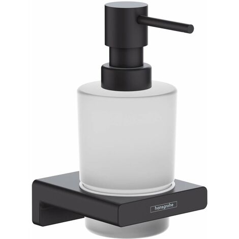 Hansgrohe AddStoris - Dispenser di sapone liquido con supporto, vetro opaco/nero opaco 41745670