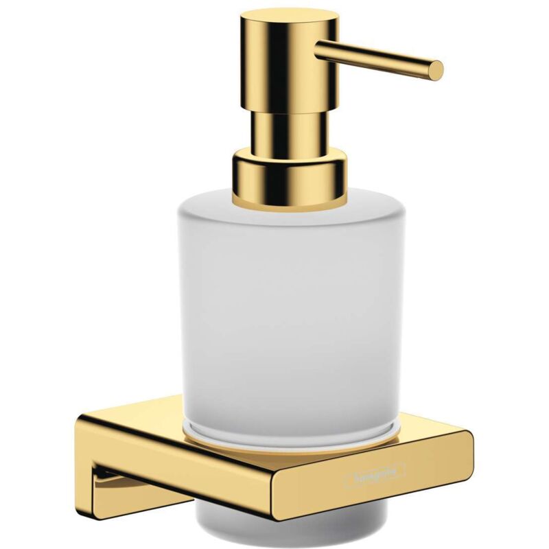 AddStoris - Distributeur de savon avec support, verre mat / aspect d'or poli 41745990 - Hansgrohe