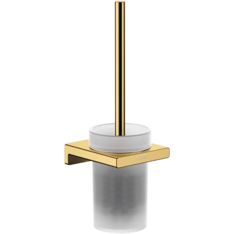 Hansgrohe AddStoris - Escobilla de WC de pared, cristal mate/aspecto de oro pulido 41752990