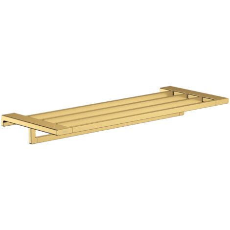 Hansgrohe AddStoris - Mensola con portasciugamani, lunghezza 65 cm, color oro lucido 41751990
