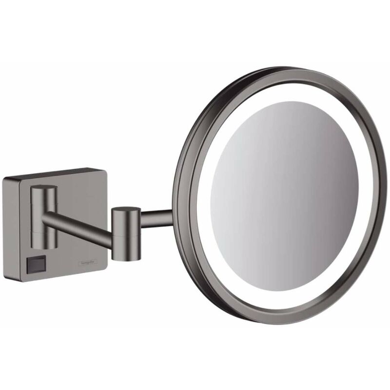 AddStoris - Miroir de rasage avec éclairage led, chrome noir brossé 41790340 - Hansgrohe