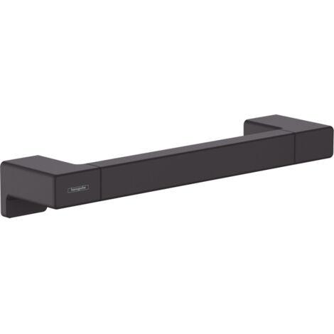 Hansgrohe – Poignée d'appui murale 35 cm en métal noir mat – Installation sécurisée pour douche et baignoire – 41744670