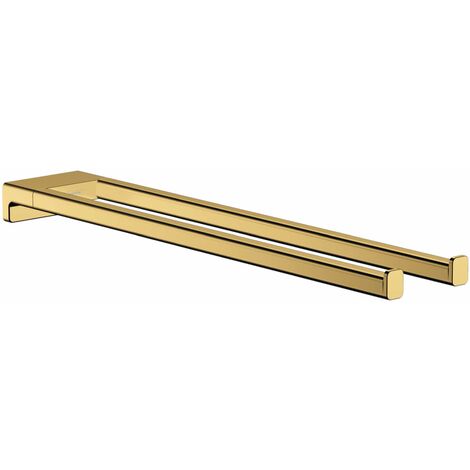 Hansgrohe AddStoris - Portasciugamani doppio, lunghezza 45 cm, color oro lucido 41770990