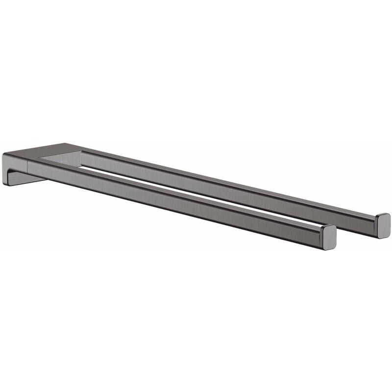 Hansgrohe AddStoris - Porte-serviettes double, longueur 45 cm, chrome noir brossé 41770340