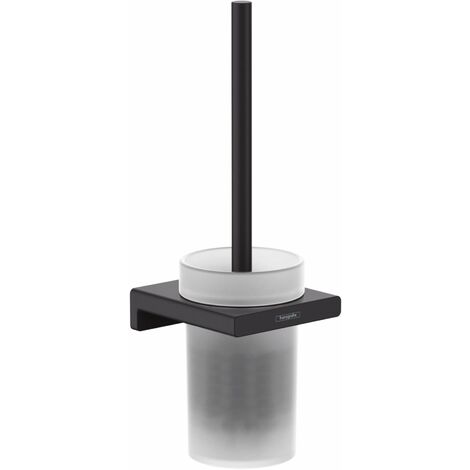 Hansgrohe AddStoris - Scopino WC a parete, vetro opaco/nero opaco 41752670