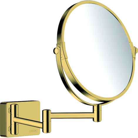 Hansgrohe AddStoris - Specchietto cosmetico a parete, color oro lucido 41791990