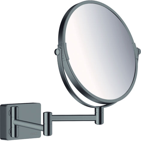 Hansgrohe AddStoris - Specchietto cosmetico a parete, cromo nero spazzolato 41791340