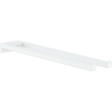 Hansgrohe AddStoris - Toallero doble, longitud 45 cm, blanco mate 41770700