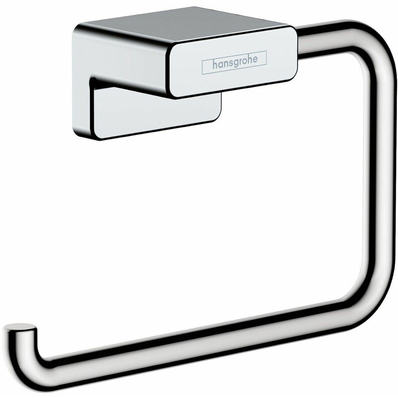AddStoris Bathroom Toilet Roll Holder Chrome Wall Mount Modern - Silver - Hansgrohe