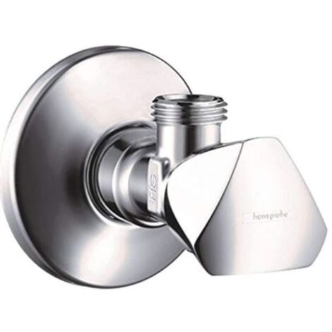 Hansgrohe – Vanne à équerre d'arrêt G 1/2 – Finition chromée – Filetage sortie G 3/8 – Raccord à sertir diamètre 10 mm