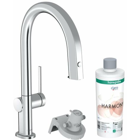 Hansgrohe Aqittura M91 - Mitigeur d'évier avec bec extractible et filtration, sBox, chrome 76800000