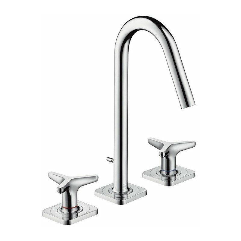 

Mezclador de lavabo 160 de 3 orificios con tiradores en forma de estrella con tirador y desagüe automático cromado