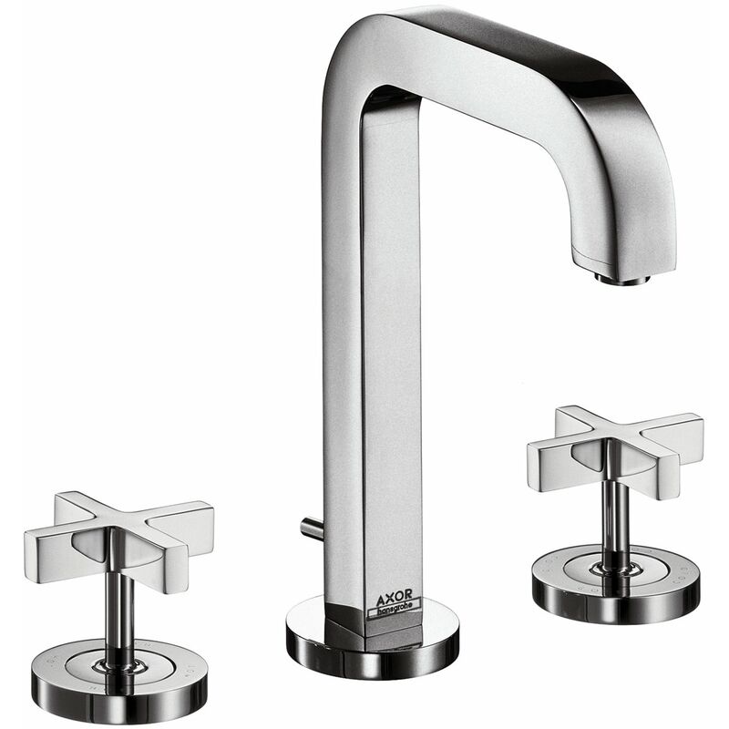 

AXOR Citterio Mezclador de lavabo de 3 agujeros 170, desagüe automático, caño de 140 mm, asas en cruz, rosetas, color: cromado - 39133000 - Hansgrohe