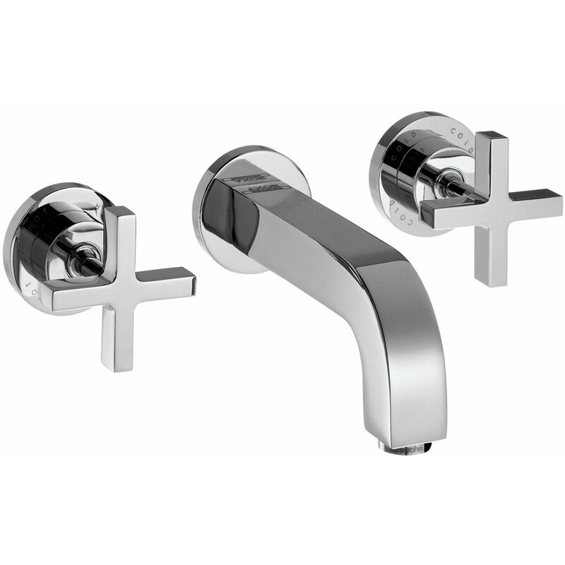 

AXOR Citterio Mezclador de lavabo de 3 agujeros empotrado, caño 222mm, asas en cruz, rosetas para montaje en pared, color: cromado - 39143000