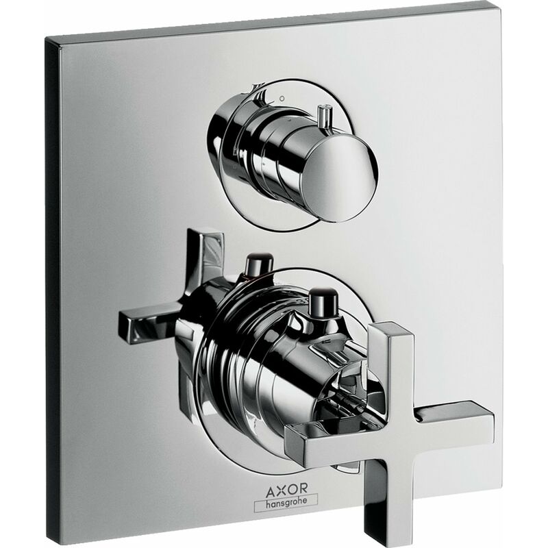 

Axor Citterio Termostato empotrado con válvula de cierre, manijas en cruz, 1 consumidor, color: cromado - 39705000 - Hansgrohe