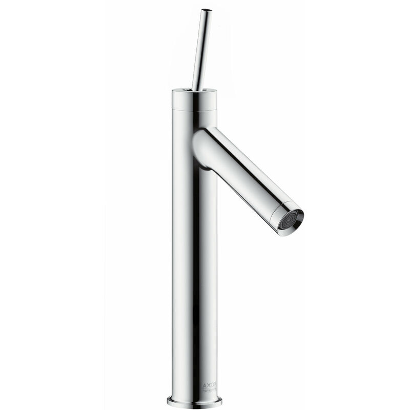 

mezclador monomando de lavabo Axor Starck 80 con mango de palanca para lavabos de lavado a mano con desagüe automático, color: cromado - 10123000