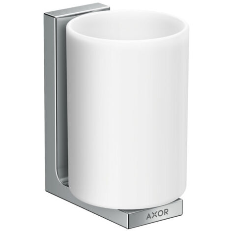 hansgrohe AXOR UNIVERSAL Rectangular Zahnputzbecher, Metall, Glas