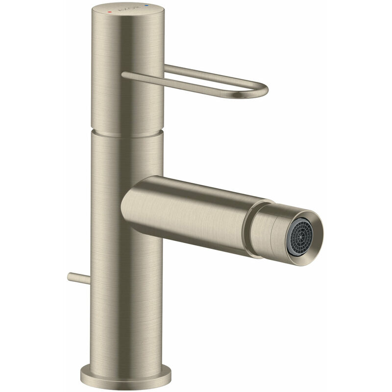 

AXOR Uno Mezclador monomando para bidé, mango, desagüe automático, color: Níquel Cepillado - 38211820 - Hansgrohe