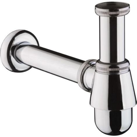 Hansgrohe – Siphon à petite tasse pour bidet – Laiton chromé – Tube d'entrée extensible 95 mm – Raccord G 1¼ – 55213000
