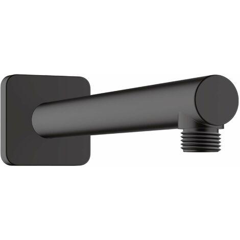 Hansgrohe – Bras de douche noir mat 24 cm – Laiton massif – Installation murale à angle 90° – Pour salle de bain – 26405670