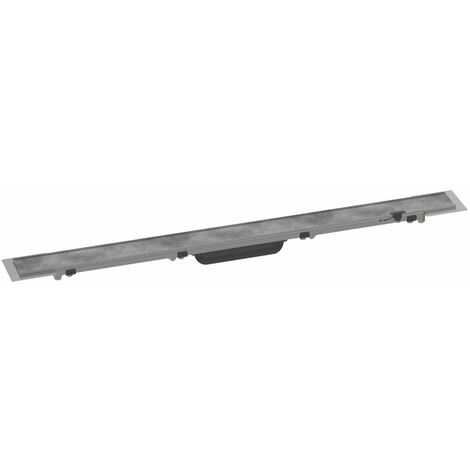 Hansgrohe – Caniveau de douche RainDrain Rock 800mm – Inox 304 – Capacité 60 l/min – Épaisseur de carreaux jusqu'à 40mm – Installation libre ou encastrée