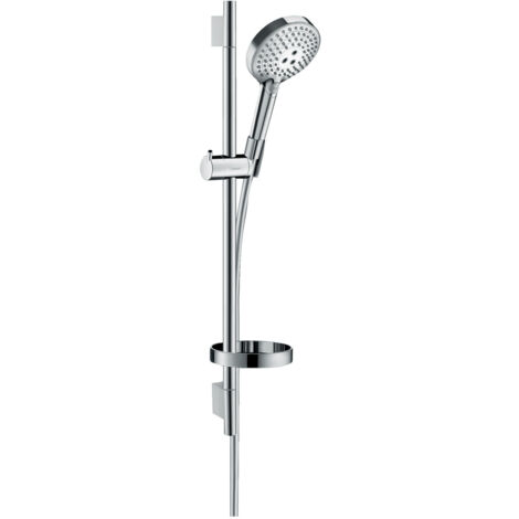 Hansgrohe – Colonne de douche 120 3 jets avec flexible 1600 mm – Finition chrome – Douchette PowderRain – Curseur réglable – 27654000