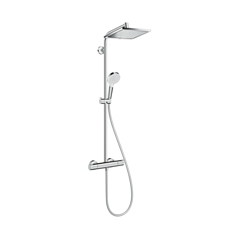 Colonne de douche avec mitigeur thermostatique en laiton chromé Hansgrohe Crometta