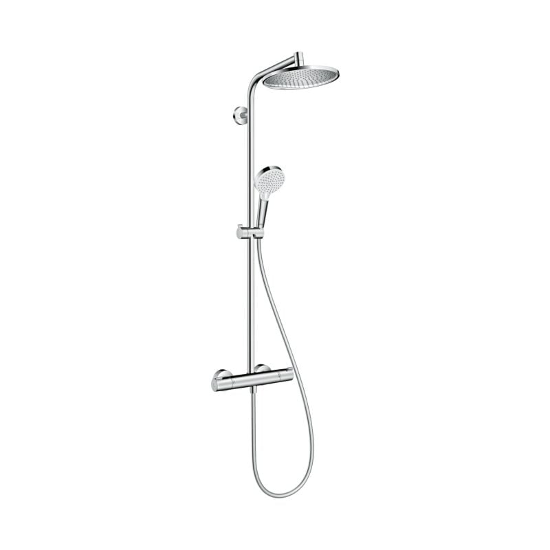 Colonne de douche 240x240 mm en laiton chromé avec mitigeur thermostatique Hansgrohe Crometta